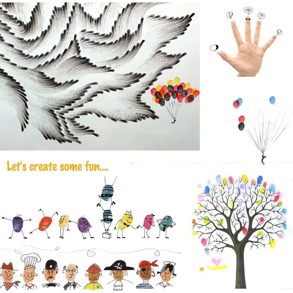 Rainbow Finger Ink pad for Kids (Pack of 20)