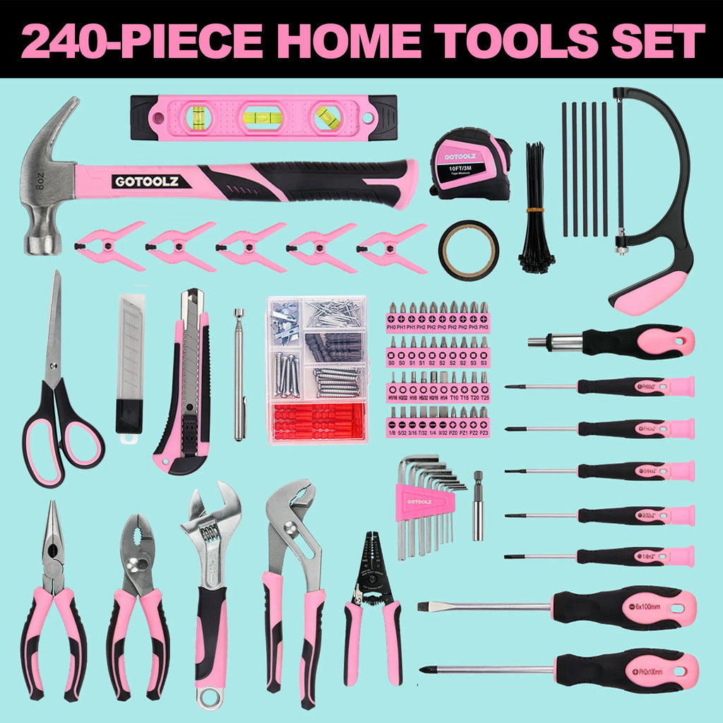 240-Piece  General Household Repairing Tool Kit with Storage Bag,