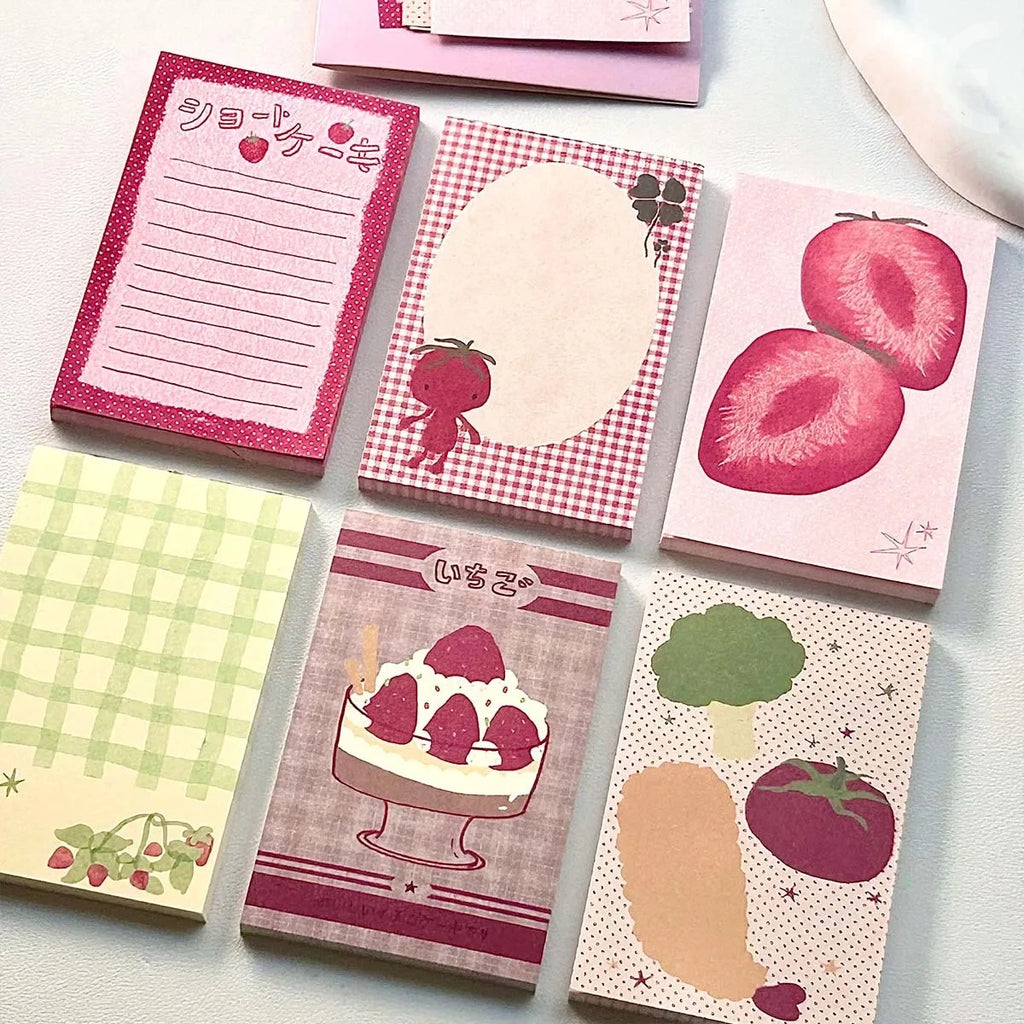 Strawberry Memo Pads Style M5 Scrapbook Paper Journal