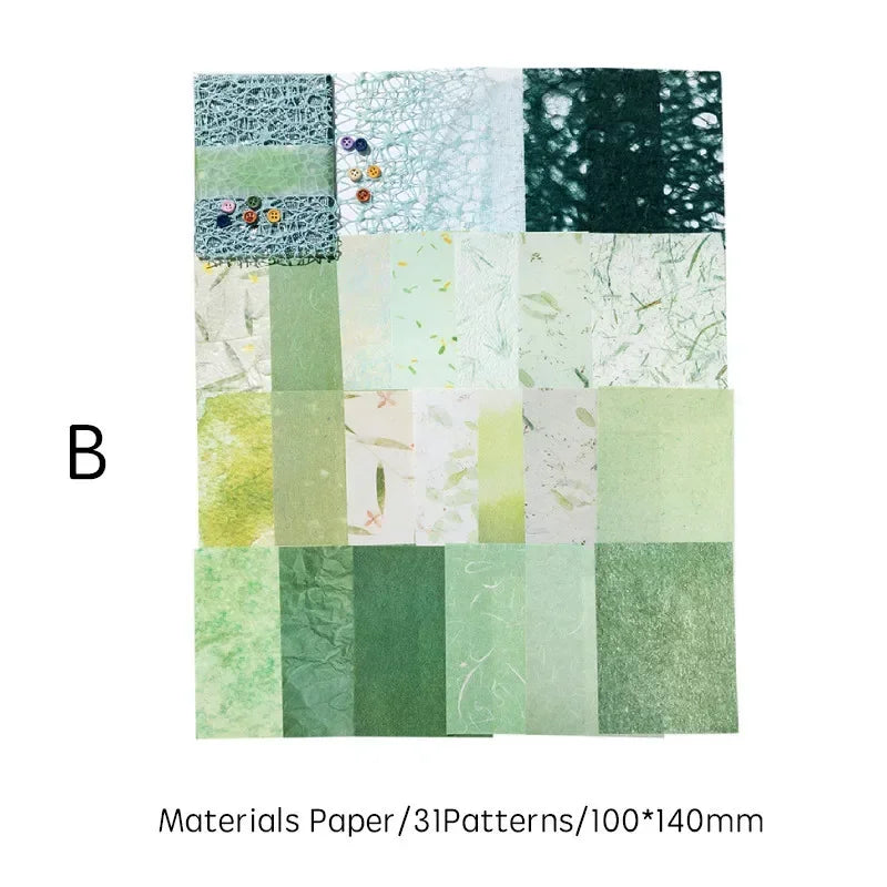 31pcs/pack Gauze Materials Paper Scrapbooking Decor Craft Paper Collage Junk Journal Stationery