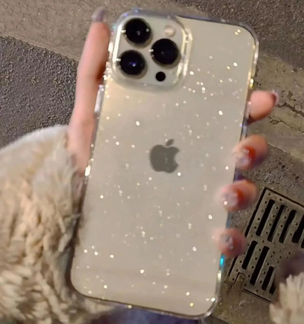 Luxury Bling Glitter Clear Phone Case For iPhone  Shockproof Transparent Soft Cover