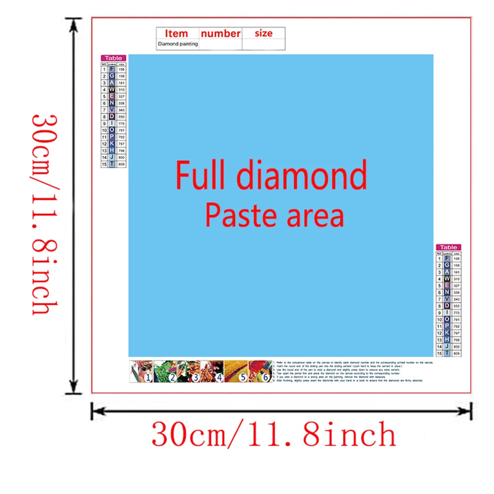 DIY diamond painting set, heart-shaped scene