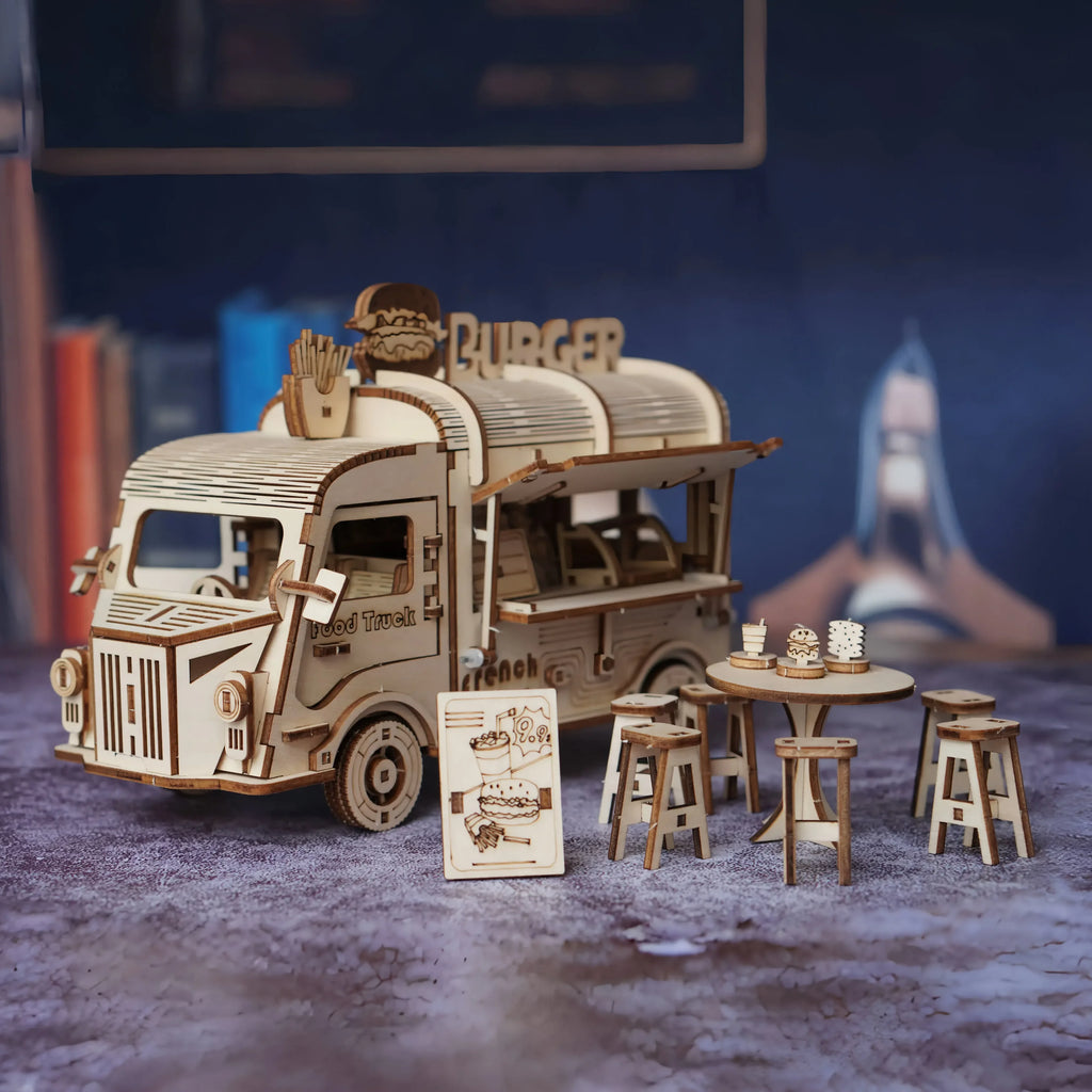 3D Wooden Puzzle Fast Food Car Model,