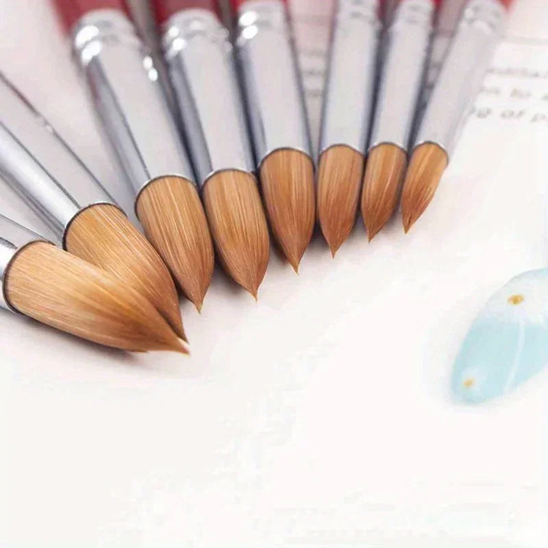 Kolinsky Acrylic Nail Brush Good Quality Nail Art Imitation Mink Brush Wood Handle Gel Builder Manicure Brush Drawing Tools