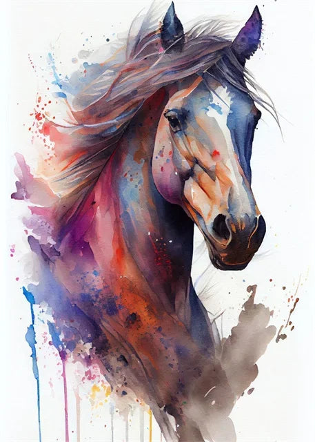 Horse Watercolor Canvas Oil Painting Prints