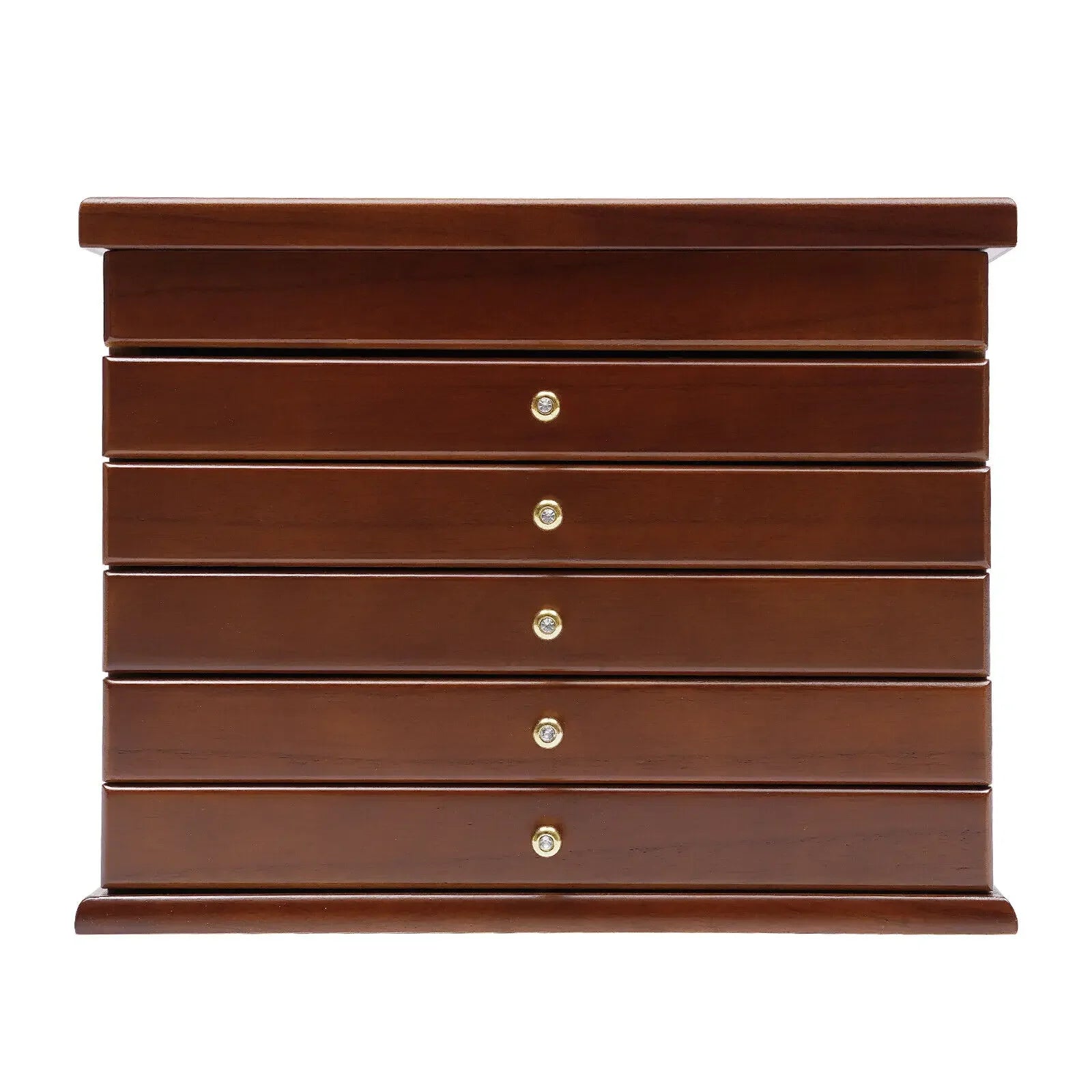 6-Tier Vintage Wooden Jewelry Storage Box