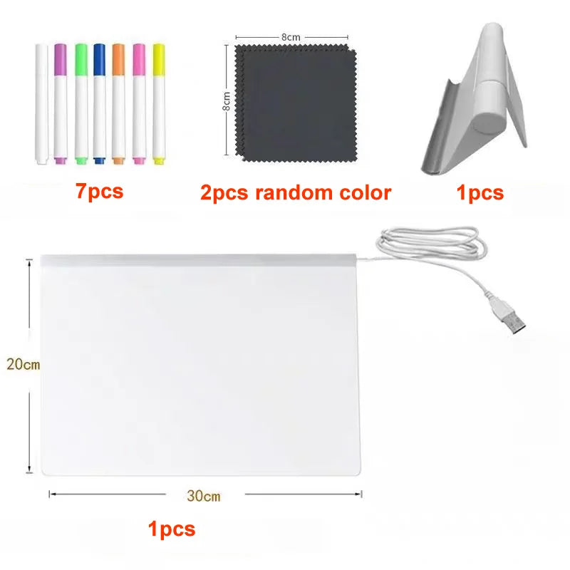 Reusable LCD Tablet, Erasable Light-Up Doodle Pad for Ages 3-6+