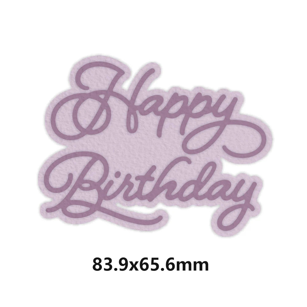 Happy Festive Birthday Wishes Metal Cutting Dies Sentiments Words Diecut Set For DIY Scrarpbooking Paper Crafts Cards Making New