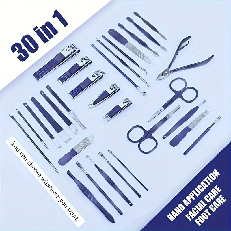 30 in 1 New Manicure Cutters 30 Pcs Nail Clipper Set