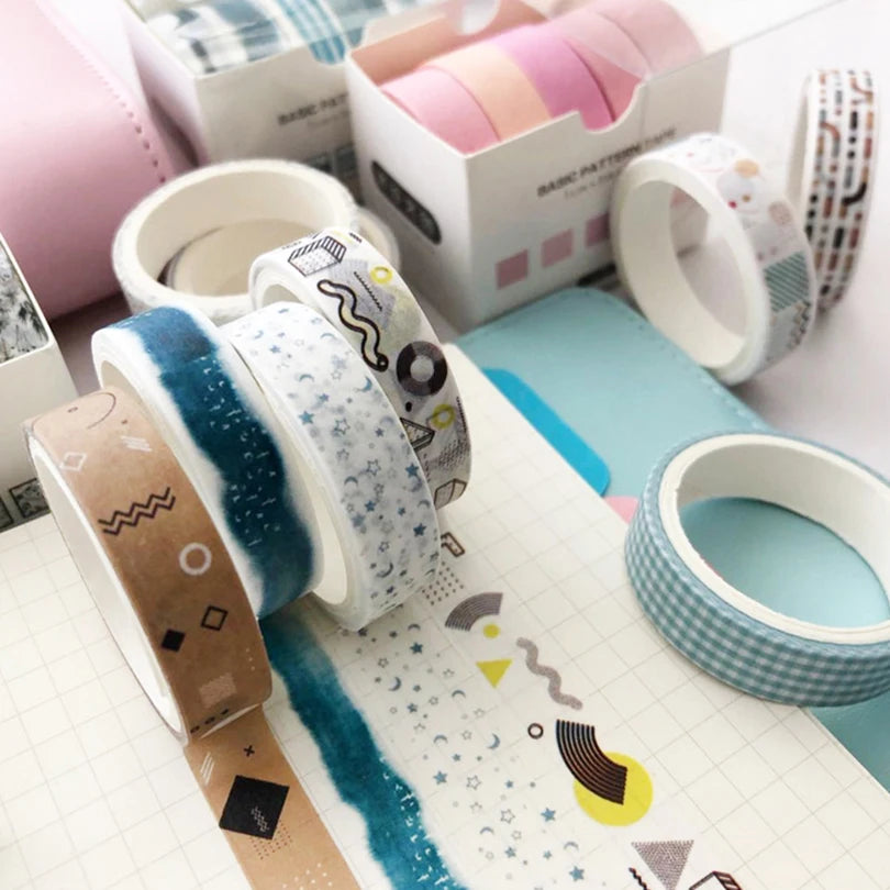 5Pcs Sakura Washi Tape Set Basic Adhesive Tape Journal Supplies Washitape