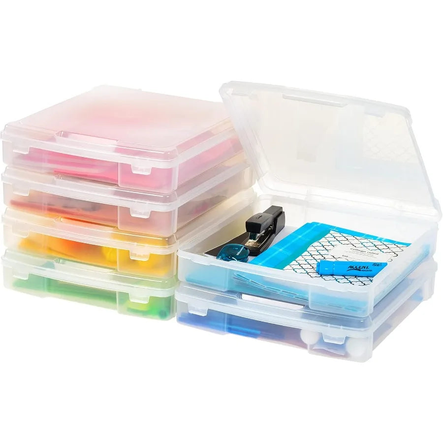 IRIS 12 x 12 Thick Portable Plastic Scrapbook Paper Storage Cases Organizers with Builtin Handle