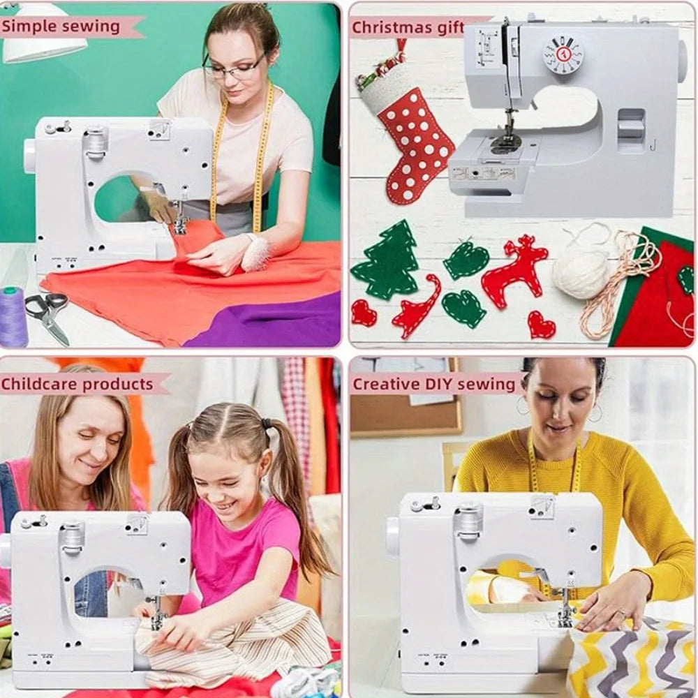Mini Electric Sewing Machine with Foot Pedal and 42-Piece Sewing Kit