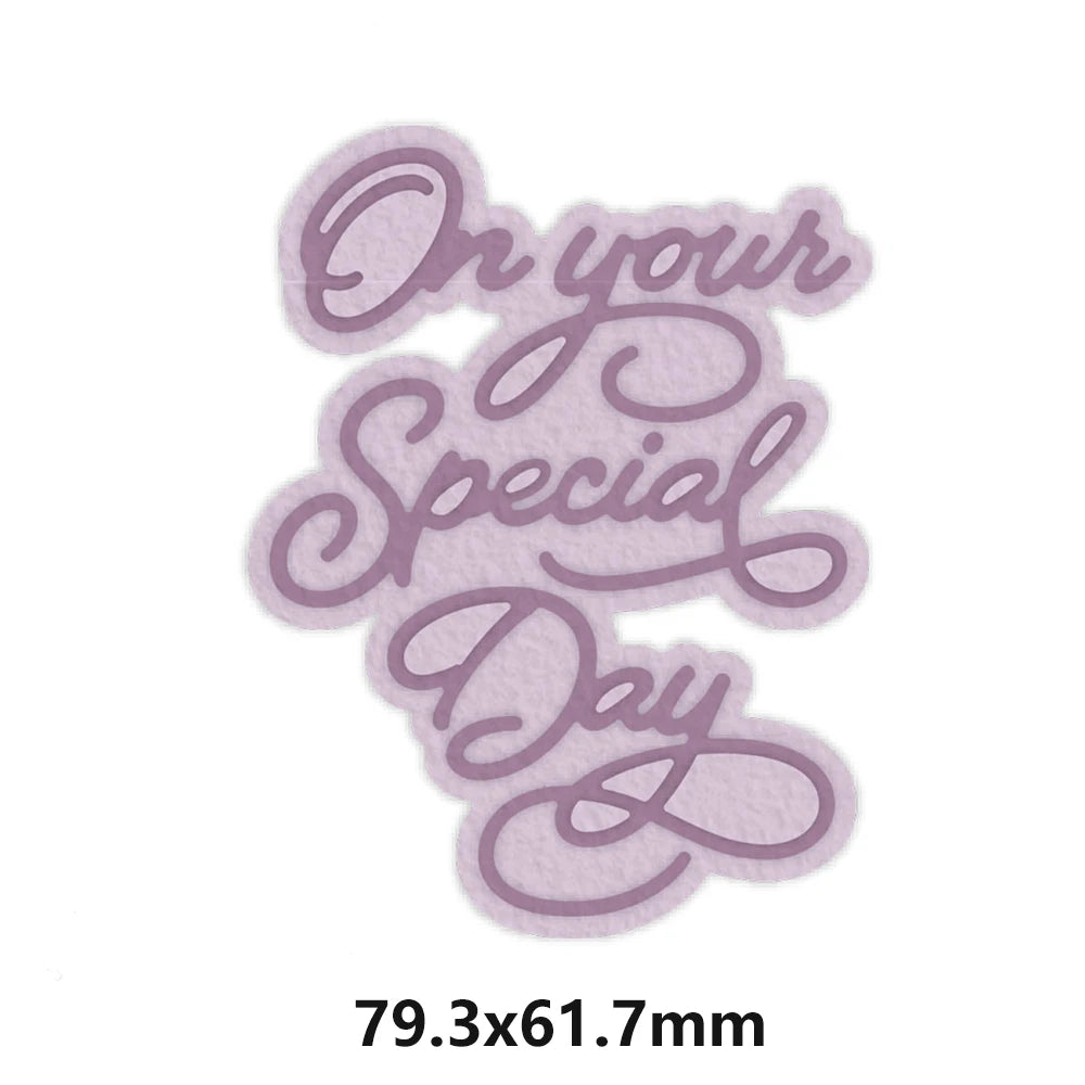 Happy Festive Birthday Wishes Metal Cutting Dies Sentiments Words Diecut Set For DIY Scrarpbooking Paper Crafts Cards Making New