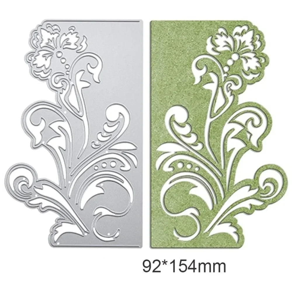 1-2pcs Daisy and Cherry Blossom Edge Border Metal Cutting Dies Stencils