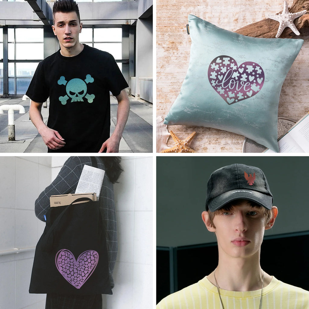 Chameleon PU HTV Vinyl, Iron On Vinyl For All Cutter Machine, Easy to Cut &Weed