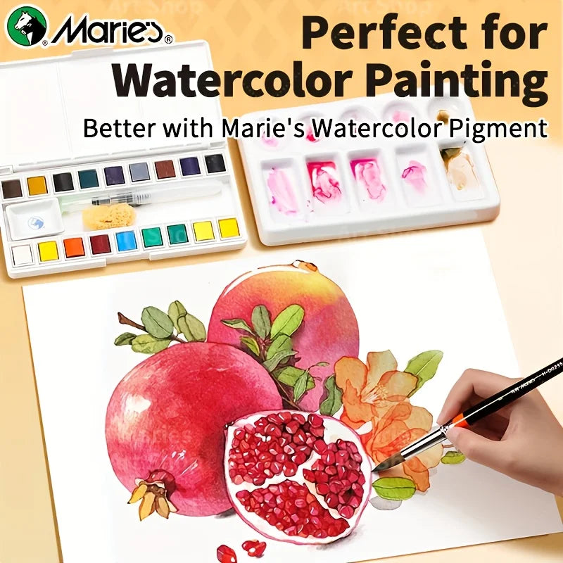 8pcs Round Tips Paint Brushes Set for Watercolor Painting