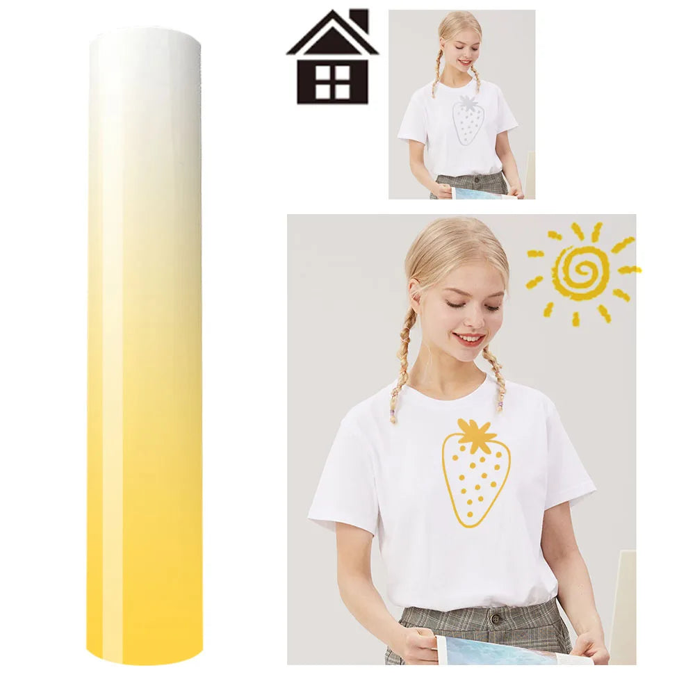 Sunlight-Sensing HTV Iron on Vinyl Pattern DIY T-Shirt Hat For Cut or Silhouette Cameo