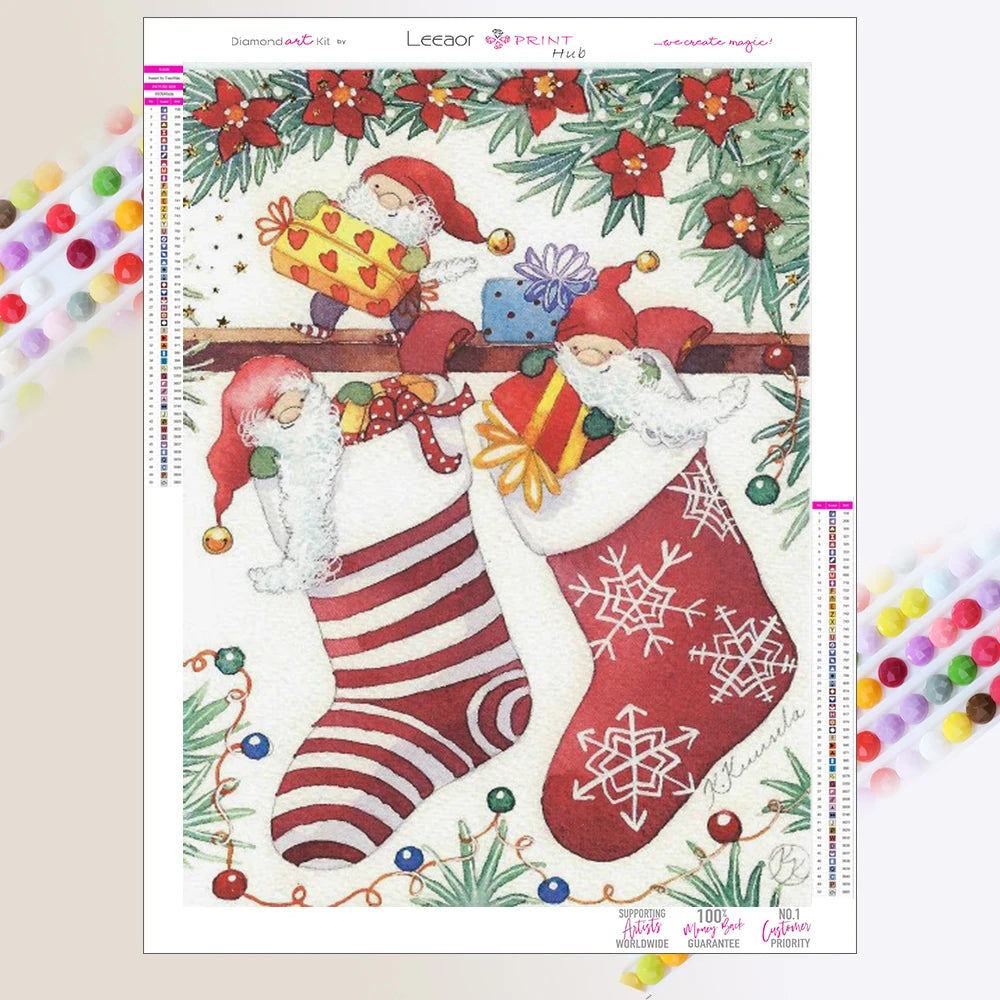 Diamond Painting Christmas Santa Clause Gnomes Mosaic Full Diamond Embroidery Cross Stitch Wall Art Decorative Peinture Diamant
