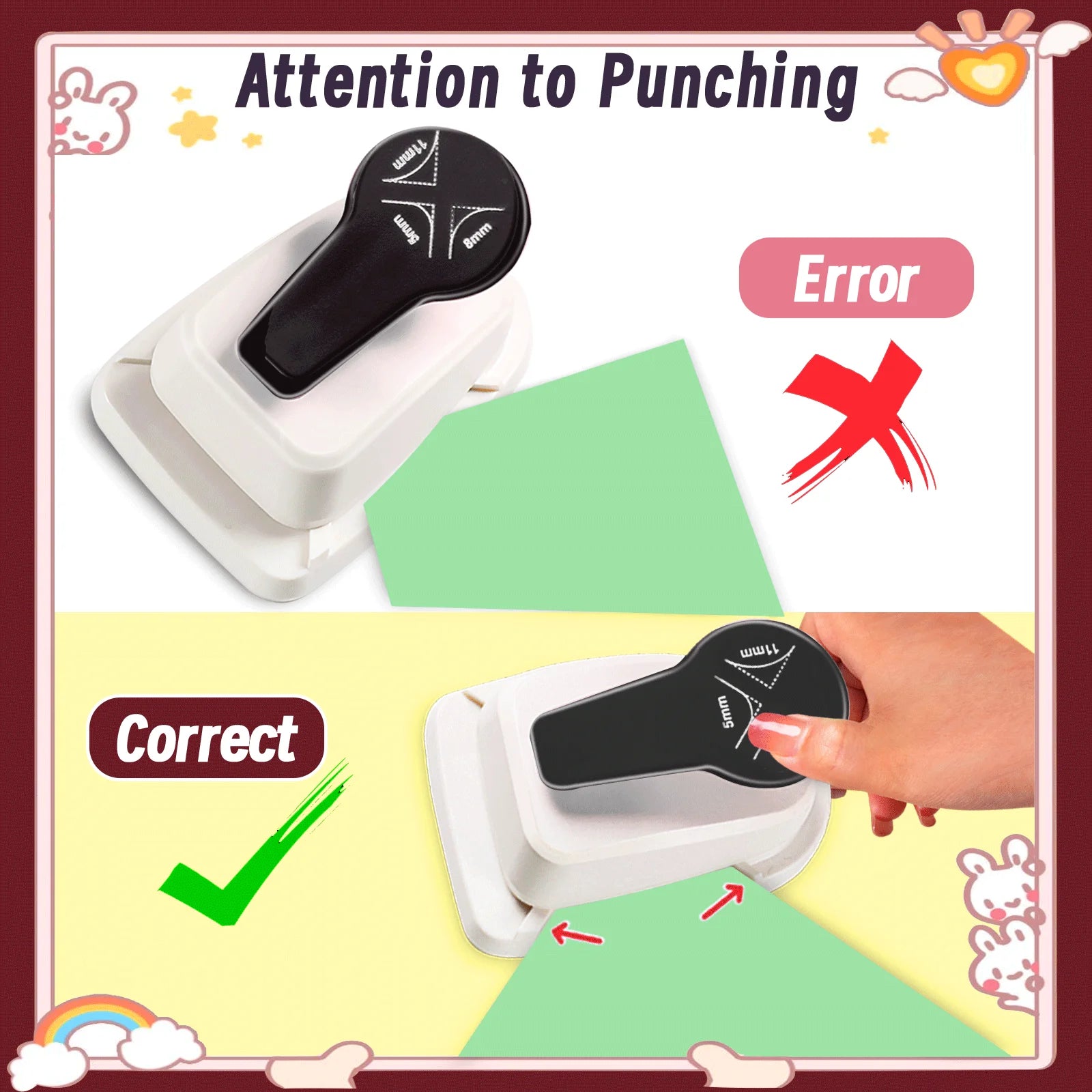 Corner  Rounder Puncher Paper Cutter 3 in 1 r3 3mm r4 5mm r7 7mm r10 10mm