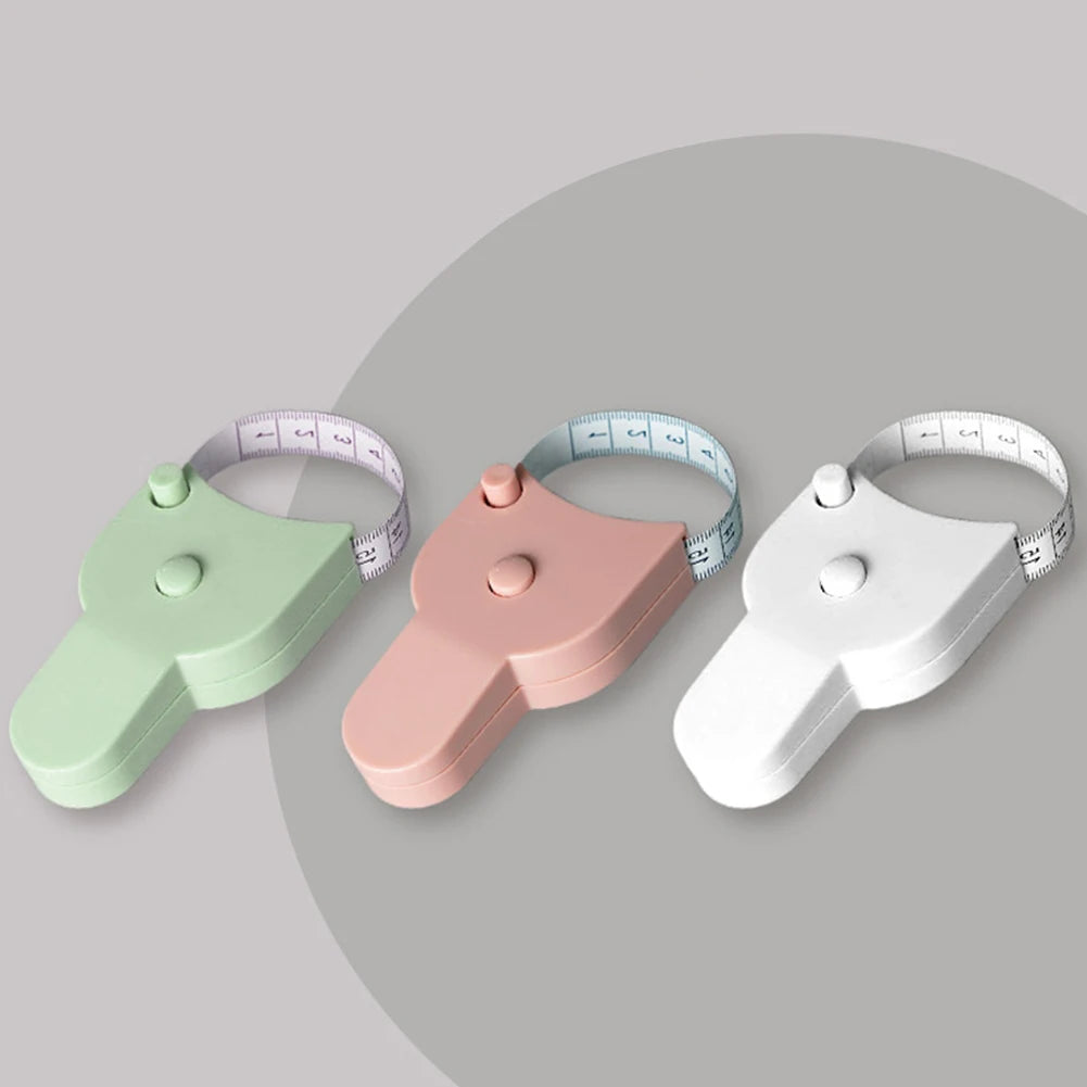 Push Button Retract Self-Tightening Measure Ruler