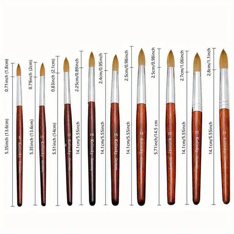 Kolinsky Acrylic Nail Brush Good Quality Nail Art Imitation Mink Brush Wood Handle Gel Builder Manicure Brush Drawing Tools
