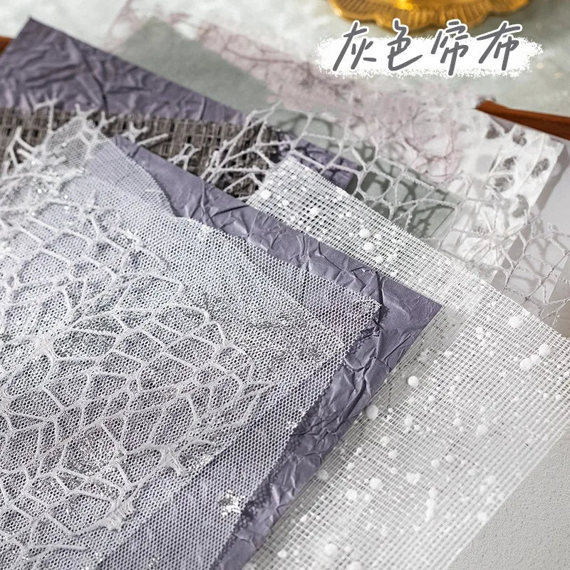16Pcs Vintage Mixed Special Paper Gauze Scrapbooking Paper