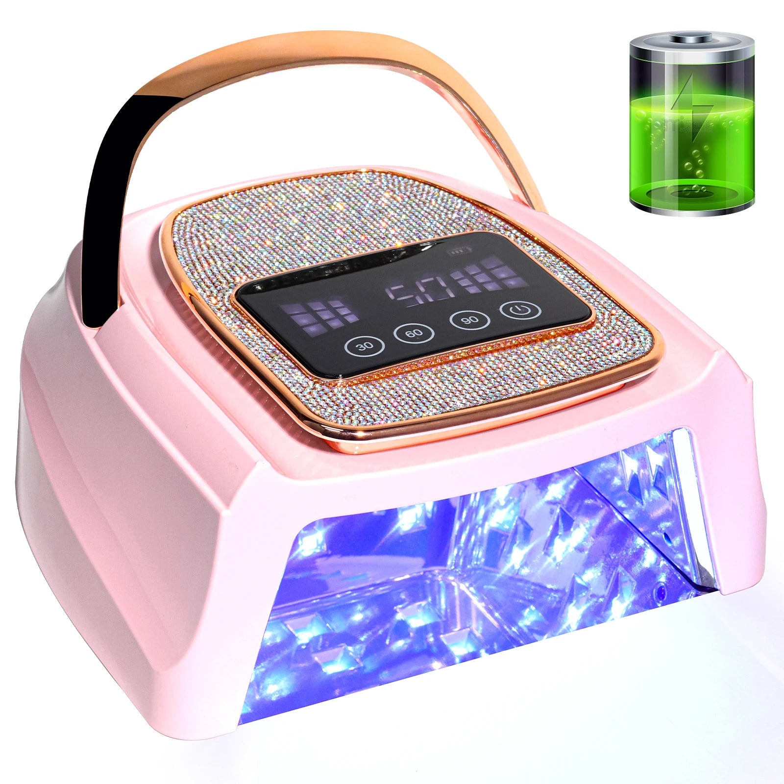 Professional UV LED Nail Lamp 30 LED Gel Nail Polish Dryer Rechargeable Manicure Curing Lamp for Nail Art Salon UV Light Tools
