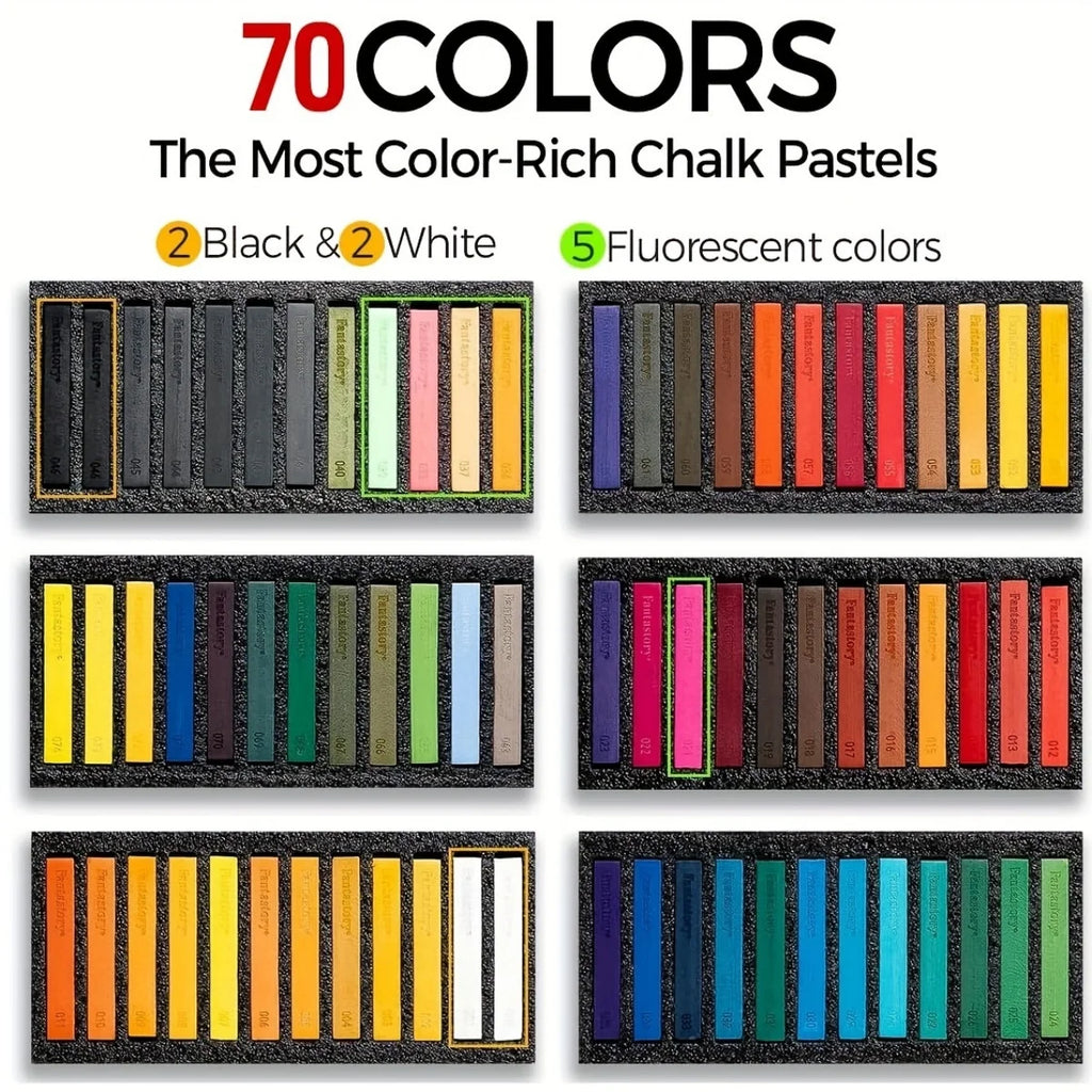 Long Soft Chalk Pastels Set, Non-Toxic Soft Pastels