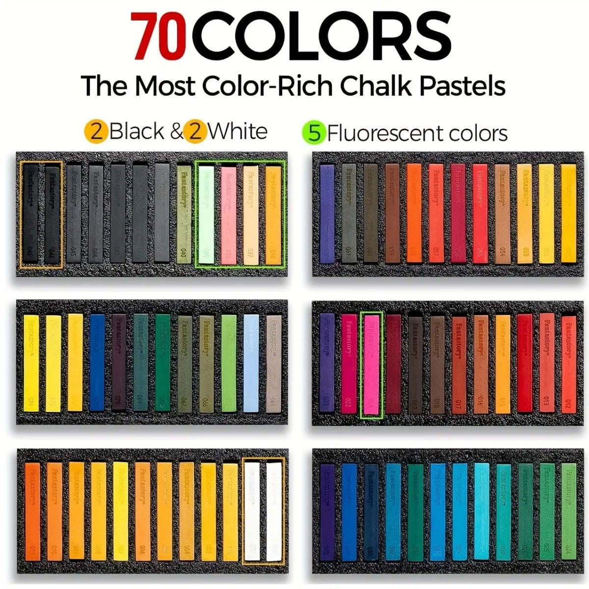 Long Soft Chalk Pastels Set, Non-Toxic Soft Pastels