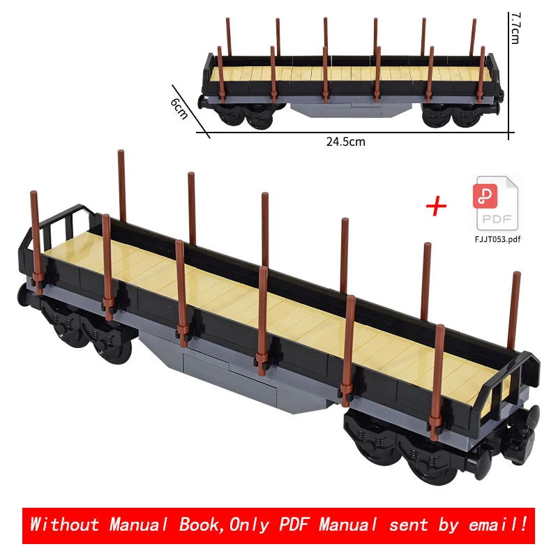 City Christmas Retro Sightseeing Carriage Tank Car Train MOC Railway Express