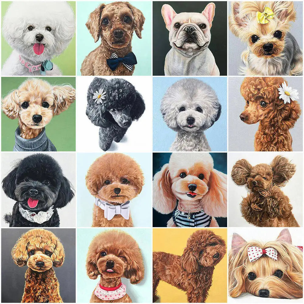 Oil Painting Puppy Paint By Number For Kids Picture Artcraft On Canvas