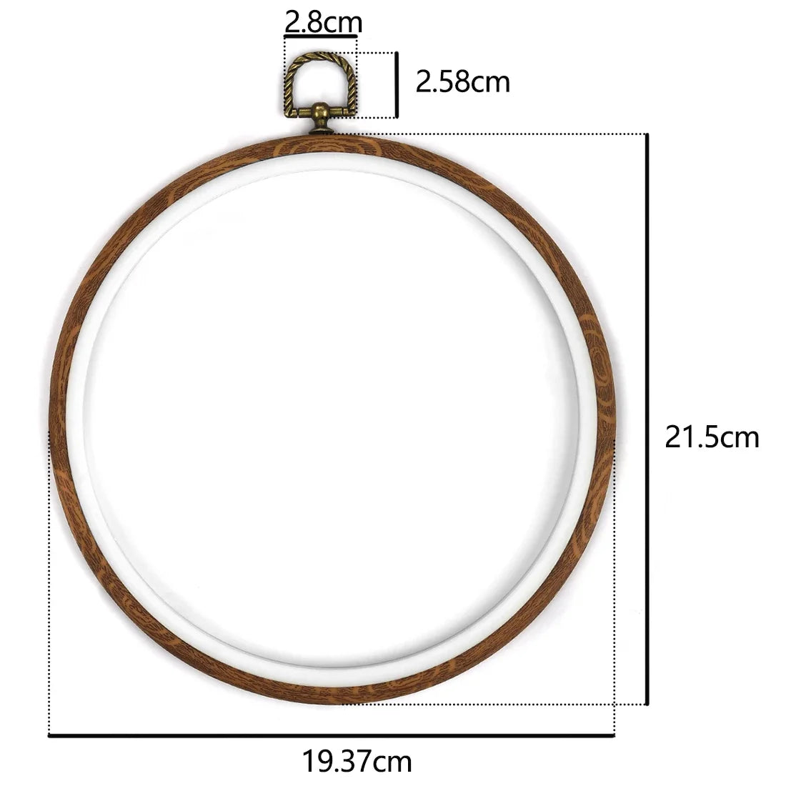 Round Wooden Color Embroidery Hoops Frame Set, Plastic Embroidery Hoop Rings For DIY Cross Stitch