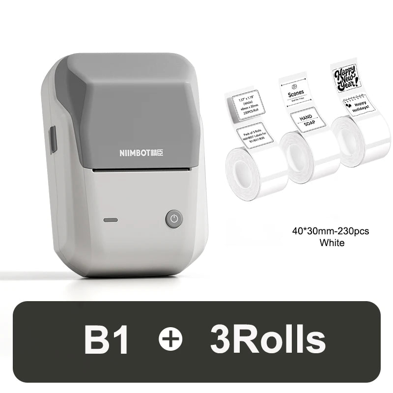 Niimbot B1 Label Maker Bluetooth Portable 2 inch Thermal Label Printer with Large Waterproof Tape for Small Business Office Home