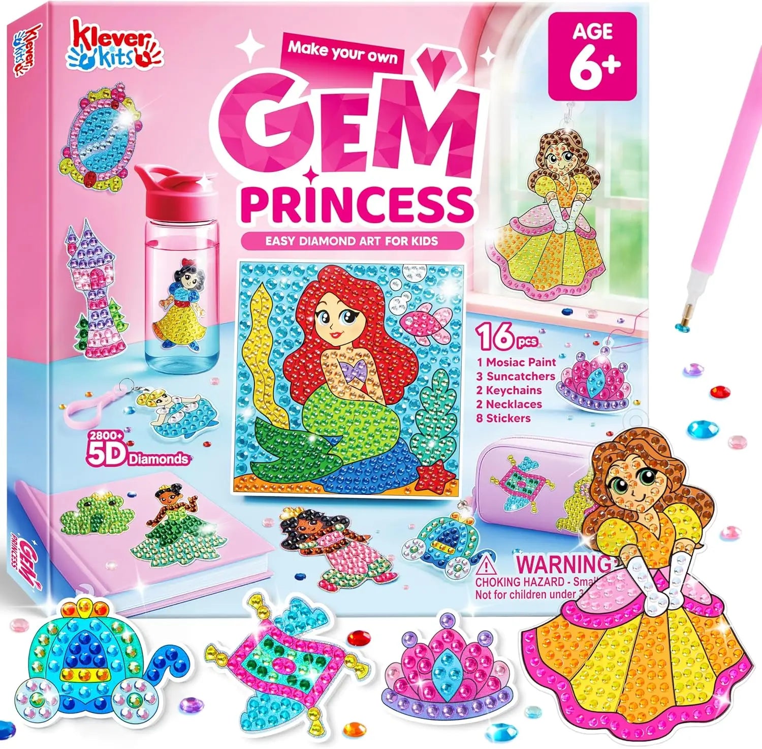 JOYFY 16 Projects Diamond Gem Painting Kit with 5D Gem