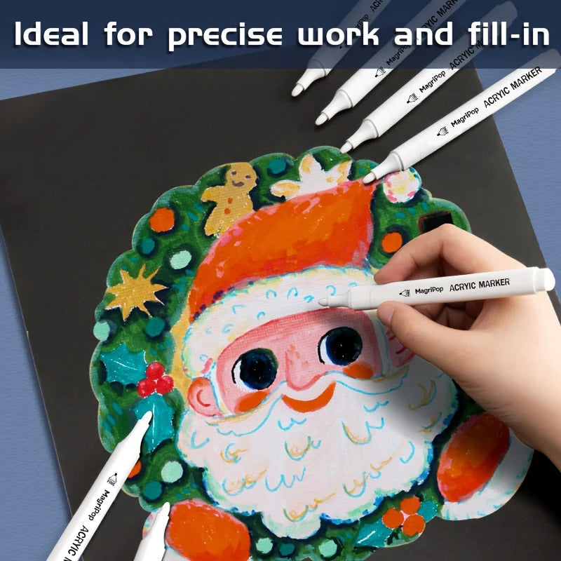 5pcs White Acrylic Marker,