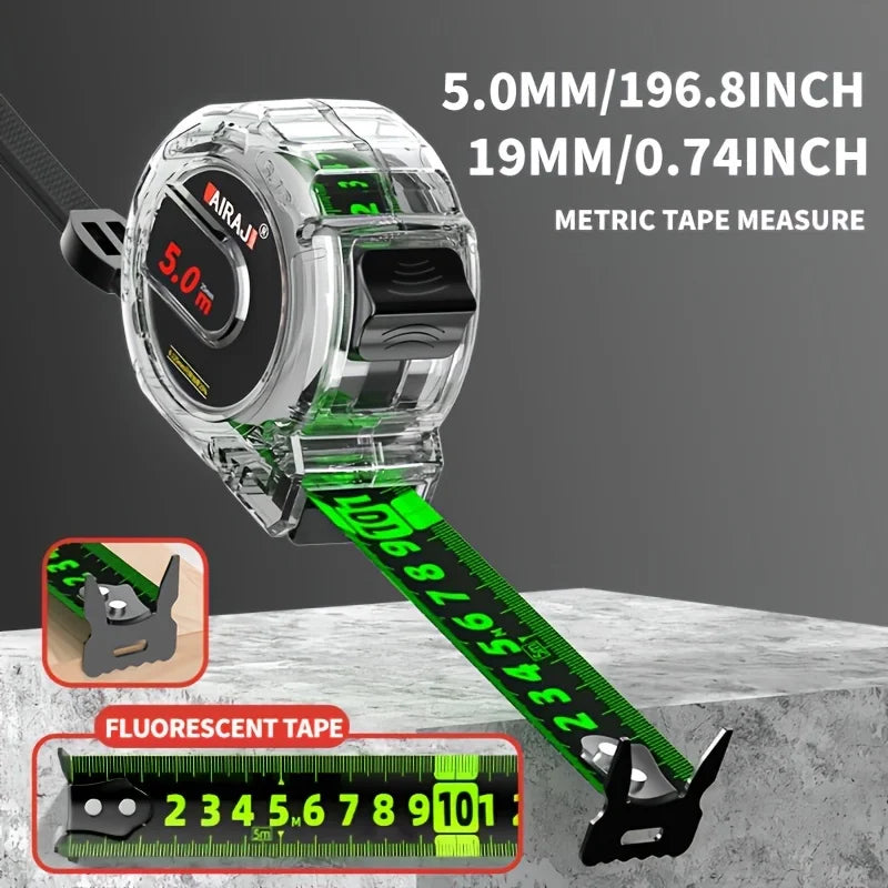 Self-Illuminating Marks for Low Light Work,  Durable Fiberglass Ruler