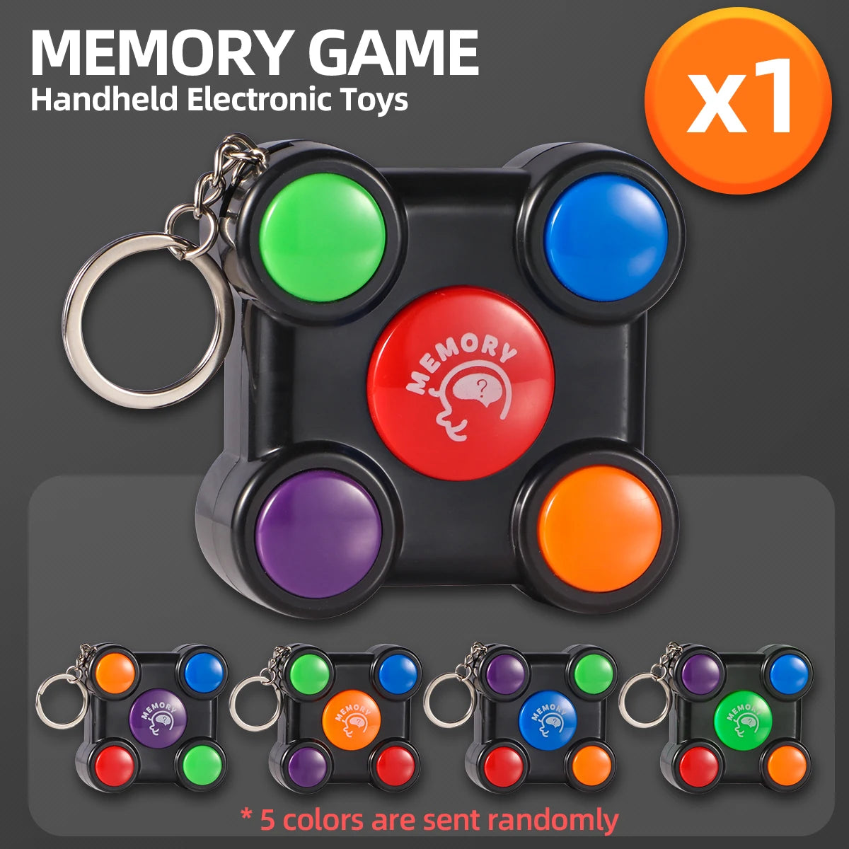 Random Style and Color Fun Handheld Memory Game Console