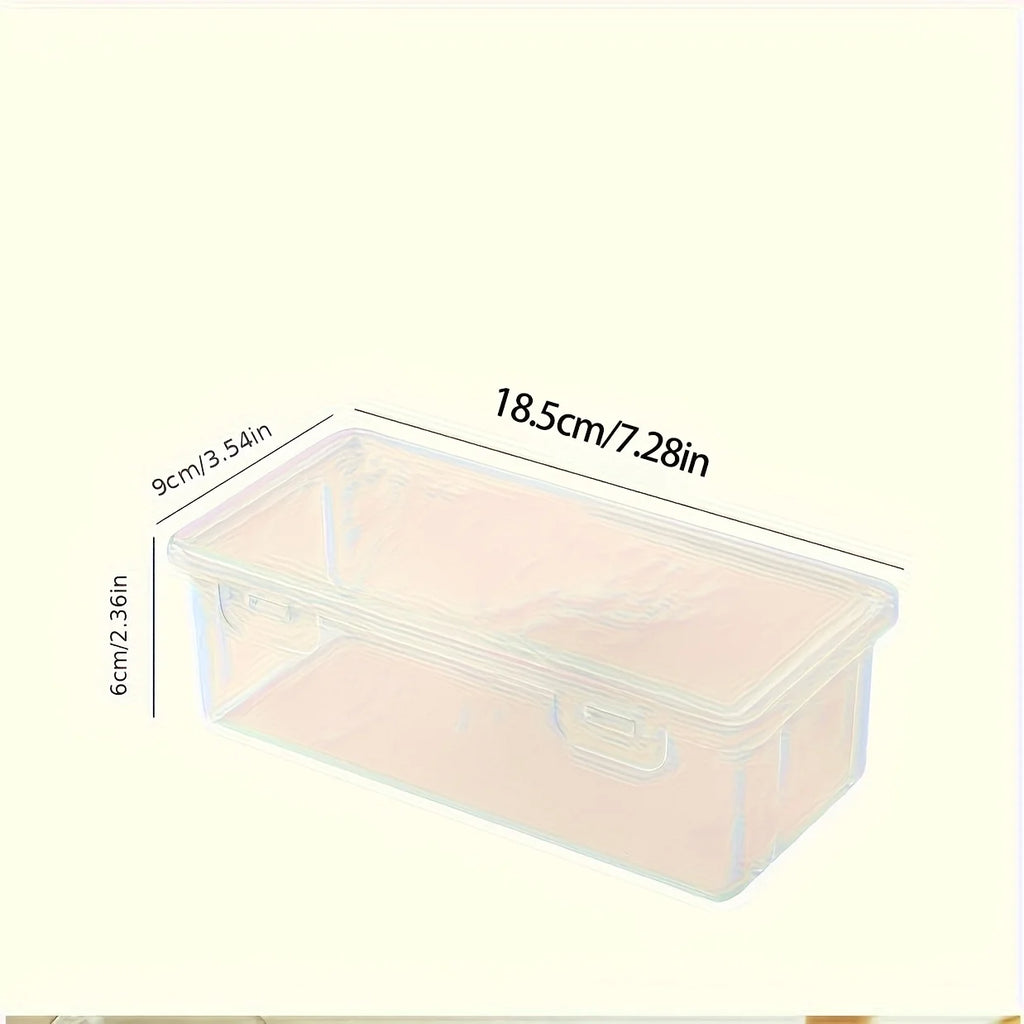 1/4pcs Large Clear Plastic Storage Boxes with Hinged Lids I