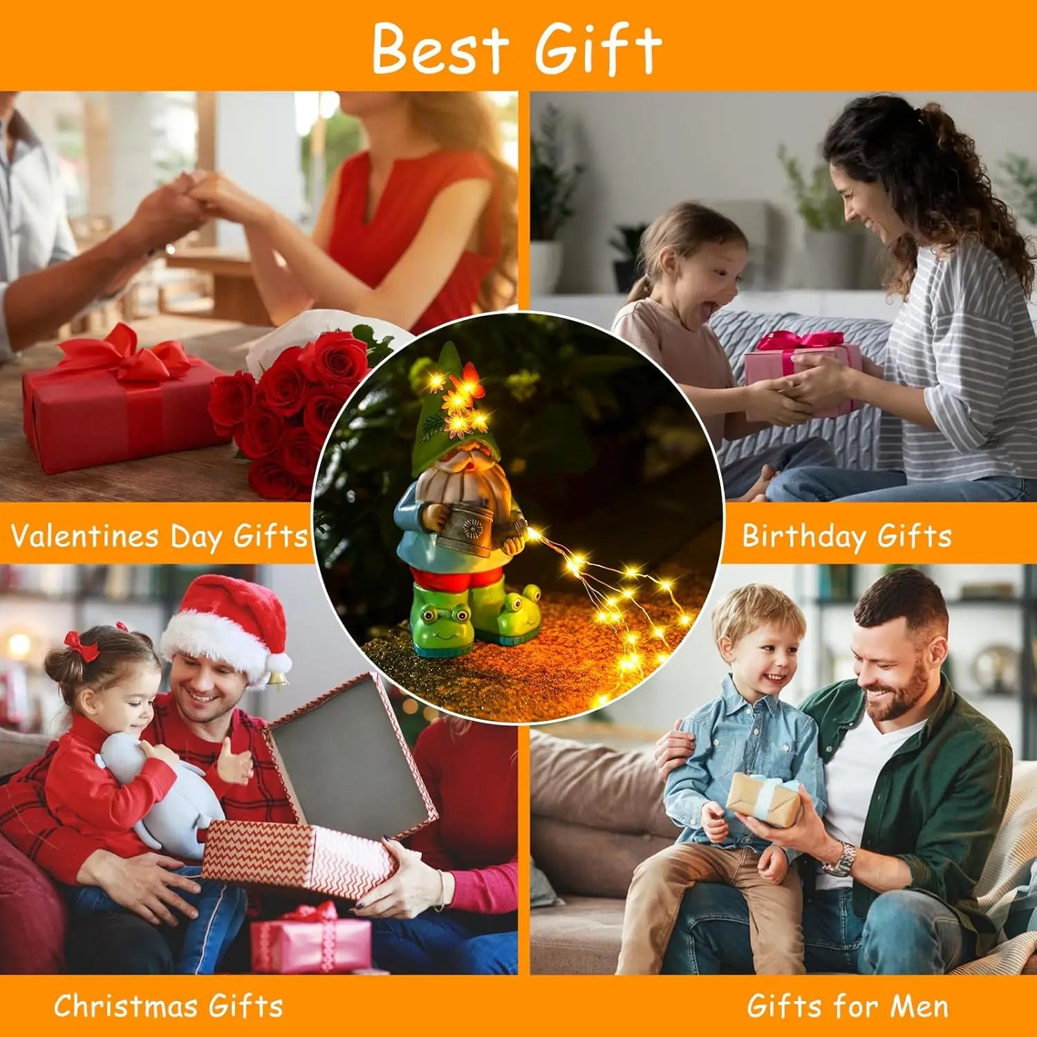 Solar Garden Gnome with LED Lights