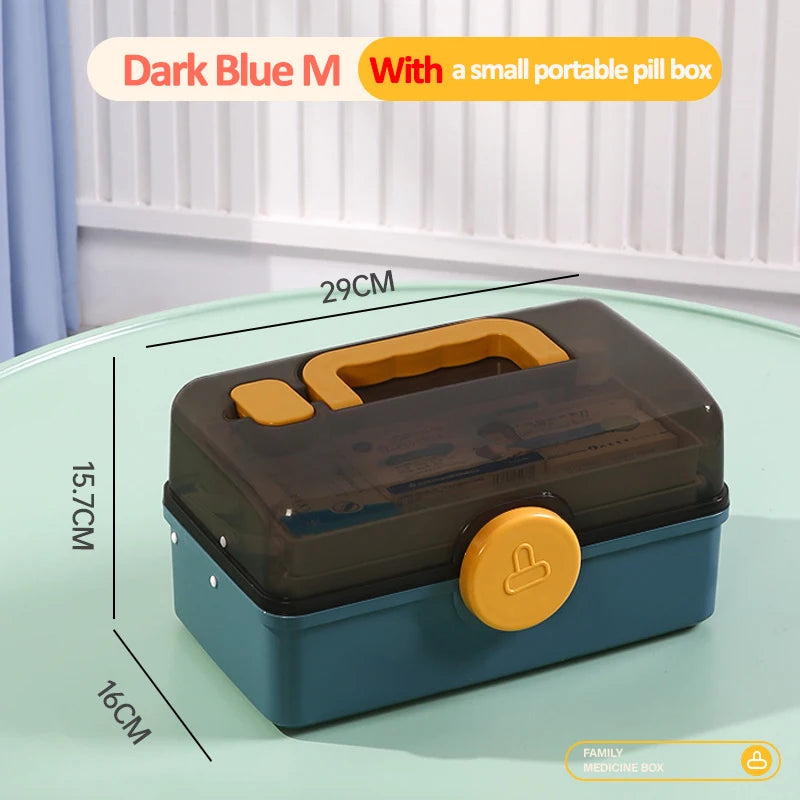 3 Layers Large Capacity Family Medicine Organizer Storage Box Portable First Aid Kit Medicine Container Emergency Pharmacy Box