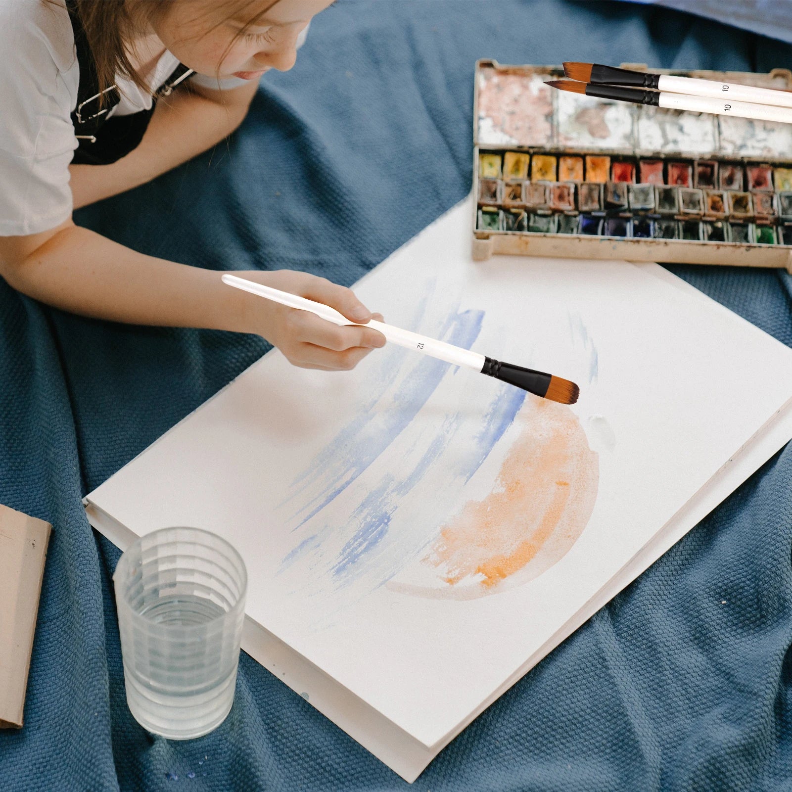 24pcs Artist Paintbrush Round Brushes with Nylon Hair