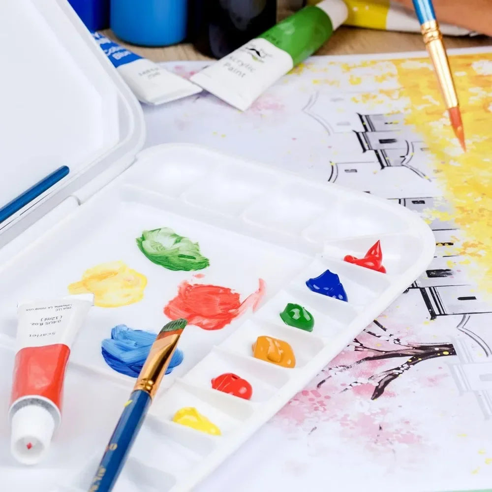 Airtight 1 pack, 18 Wells and 2 mixing areas, watercolor palette, paint tray with lid