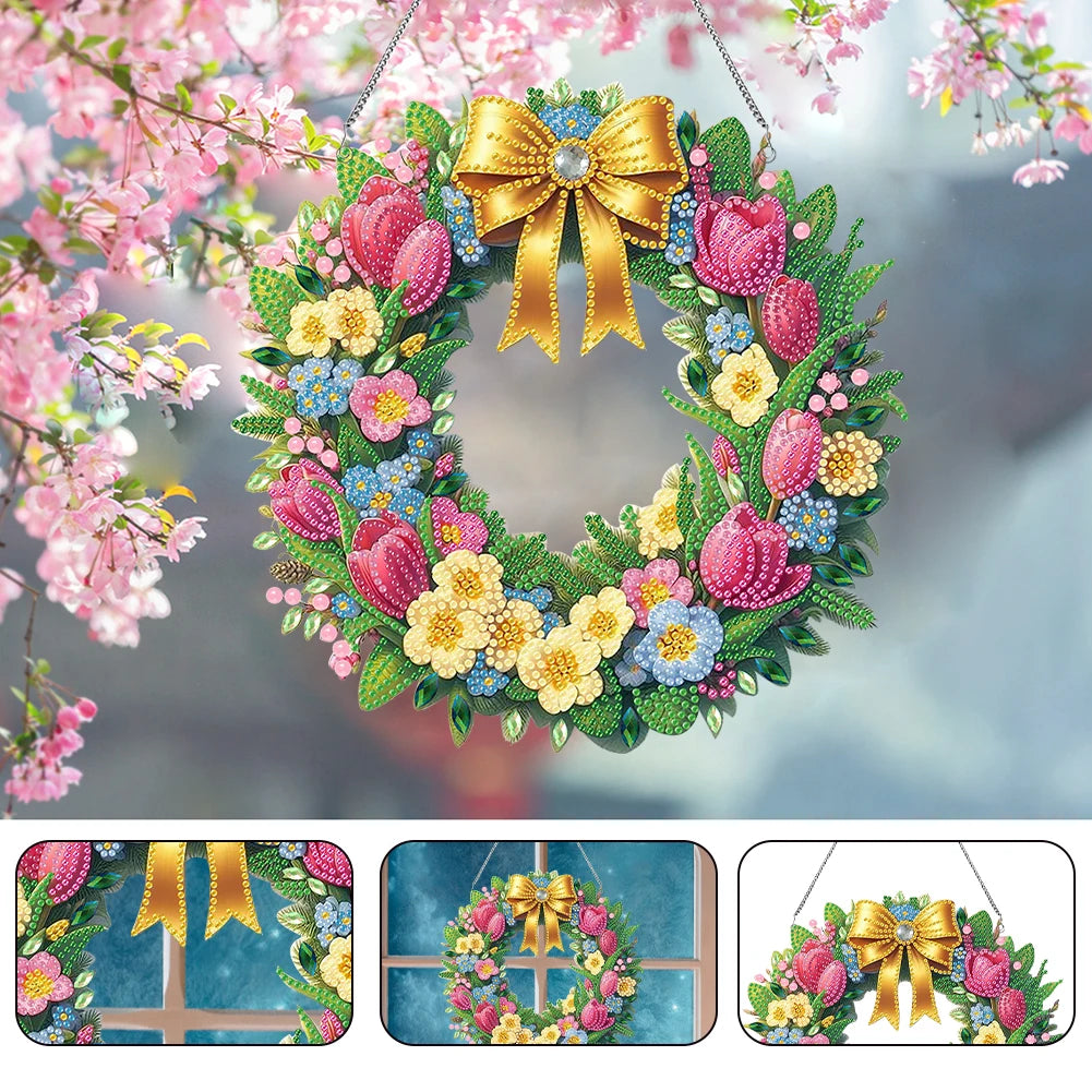 Acrylic 2D/Flat DIY Special Shape Hanging Diamond Art Kits Rhinestone r