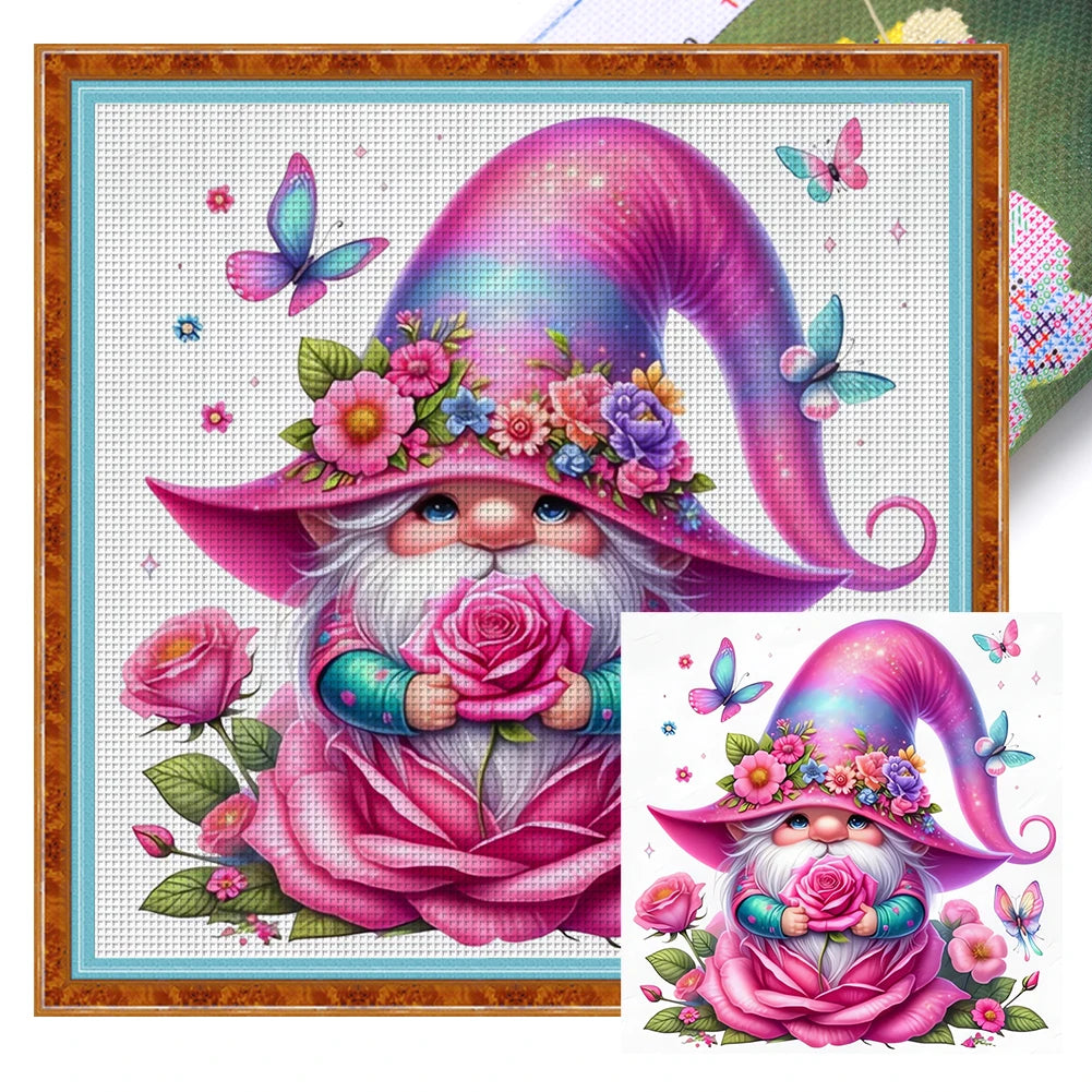 Full Embroidery cotton Thread 11CT Printed Gnome Cross Stitch Kit
