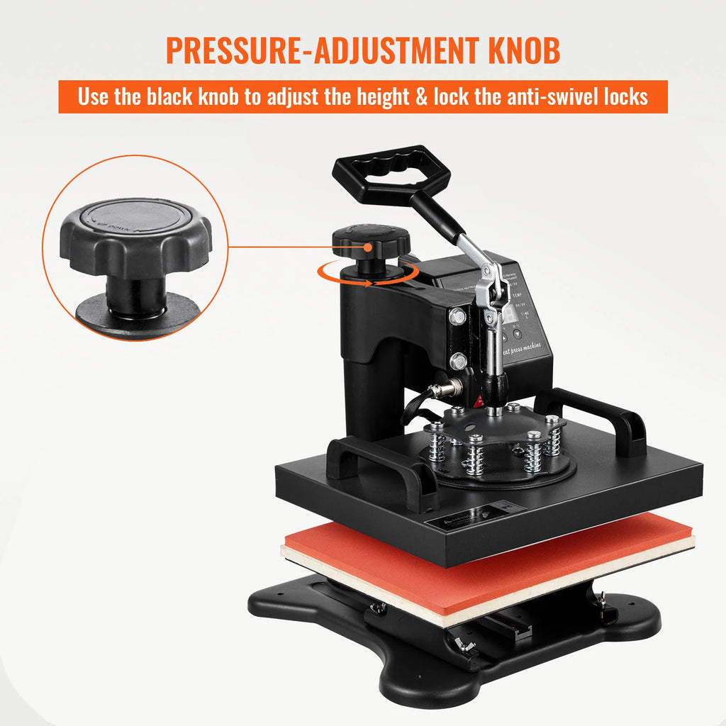 SucceBuy 12x10 In Dual Digital Heat Press Machine 650W Swing Away 360 Degree Rotation Transfer Sublimation Printing for T-Shirt