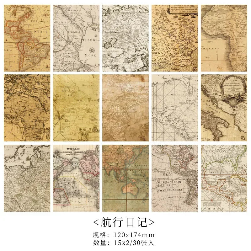 Retro Classical Letters Maps Roses Literary  Decorative Decoupage Paper Collage