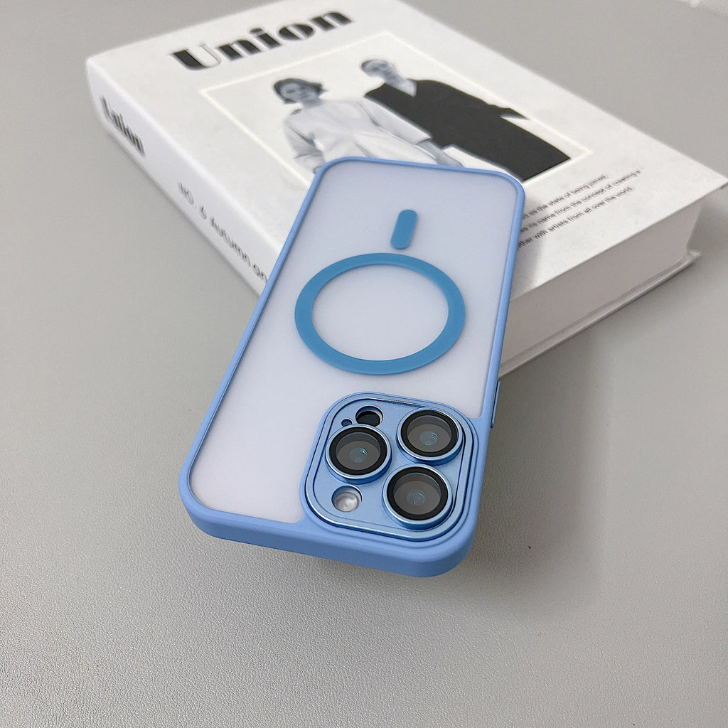 Magnetic Luxury Matte Translucent Armor Shockproof Case For iPhone 16 15 14 13 12 11 Pro Max For Magsafe Wireless Charge Cover