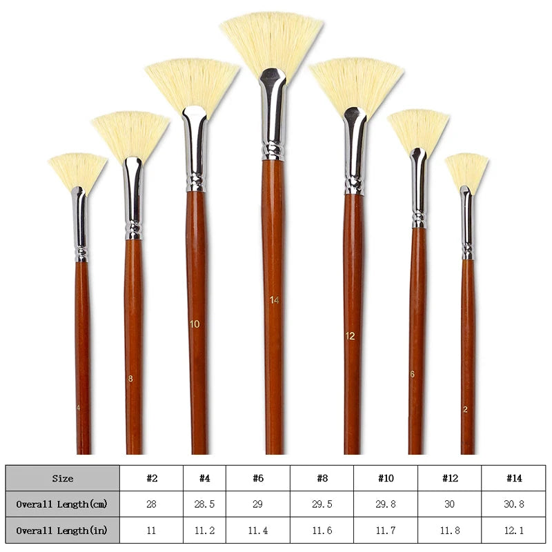 7/14Pcs Artist Fan Paint Brush,