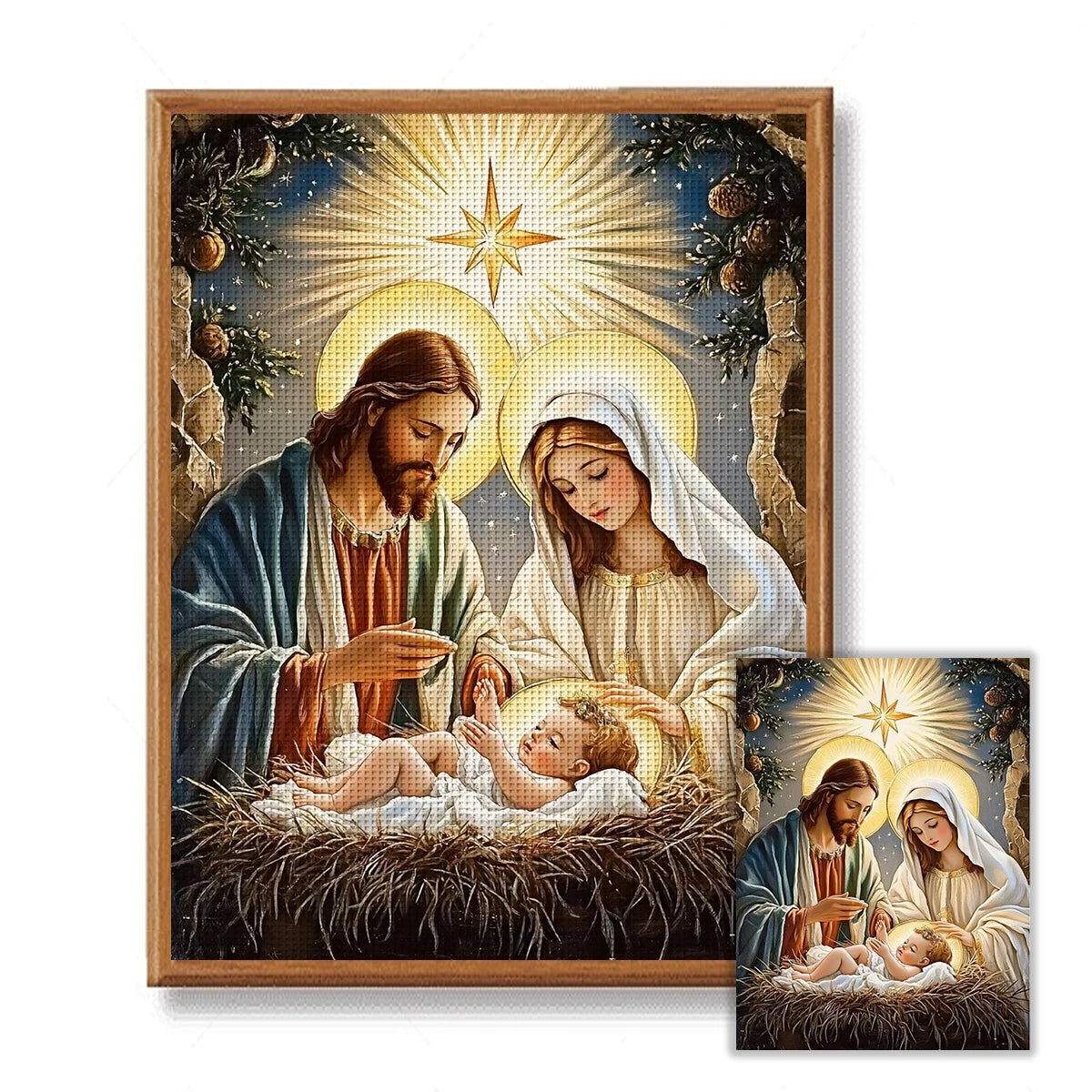 11.8x15.7-inch 11CT/14CT printed fabric cross stitch  gift set nativity