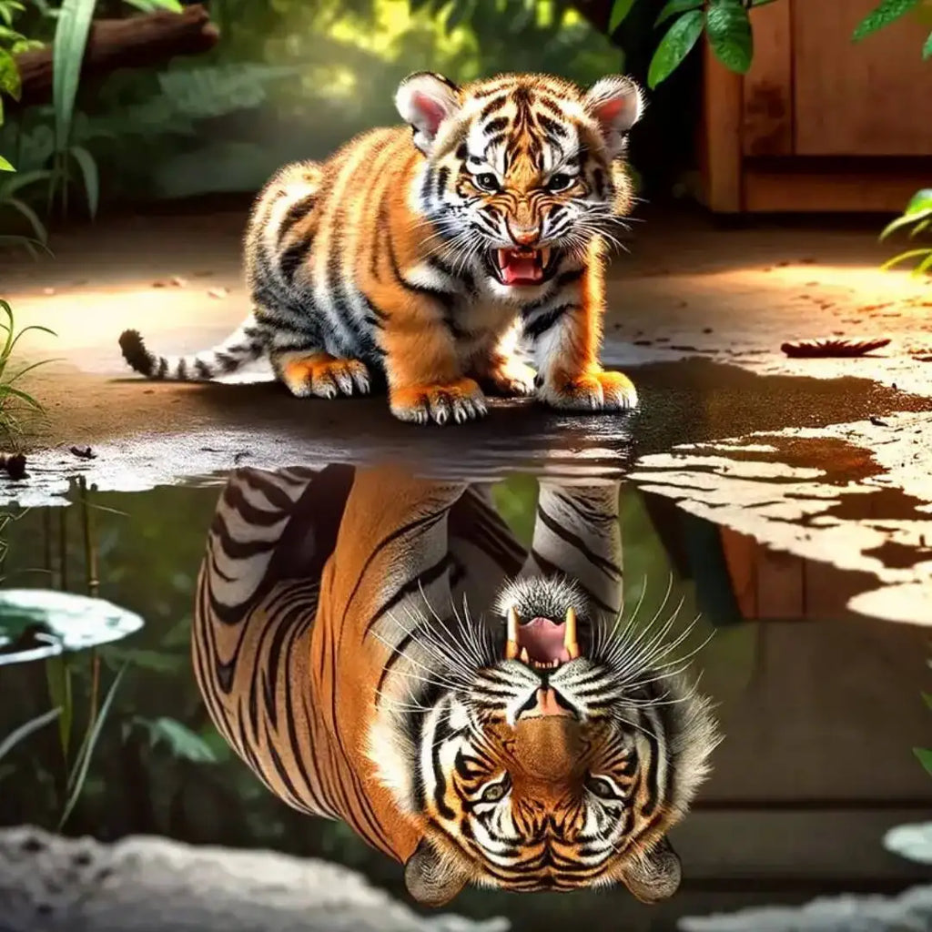 Tiger Animal Printed Cross Stitch Kit